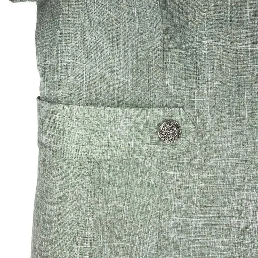 Vintage Womens Sage Green Short Sleeve Blazer & Pencil Skirt Suit Set